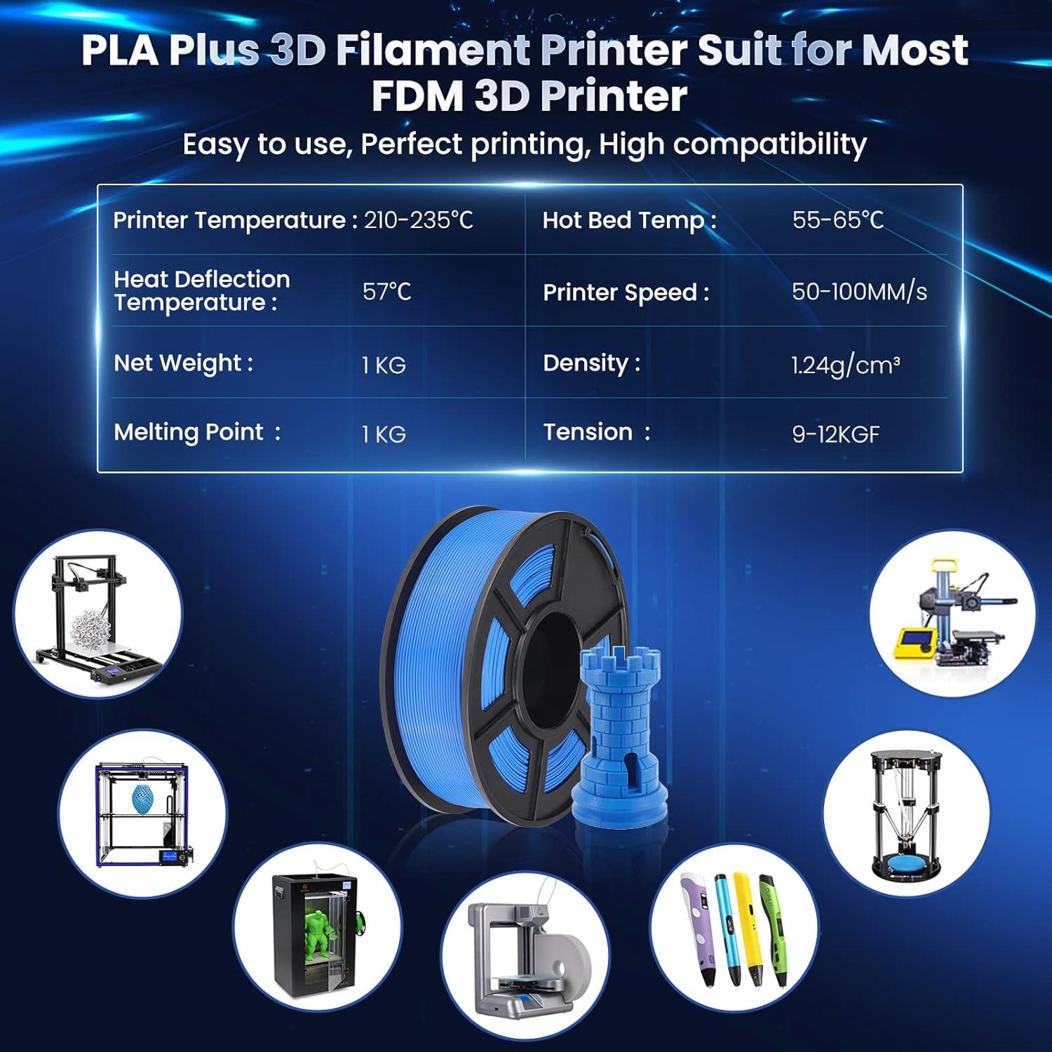imageSUNLU 3D Printer Filament PLA Plus 175mm SUNLU Neatly Wound PLA Filament 175mm PRO PLA Filament for Most FDM 3D Printer Dimensional Accuracy  002 mm 1 kg Spool22lbsCoffee4kg Blackolive Greenyellowsilver