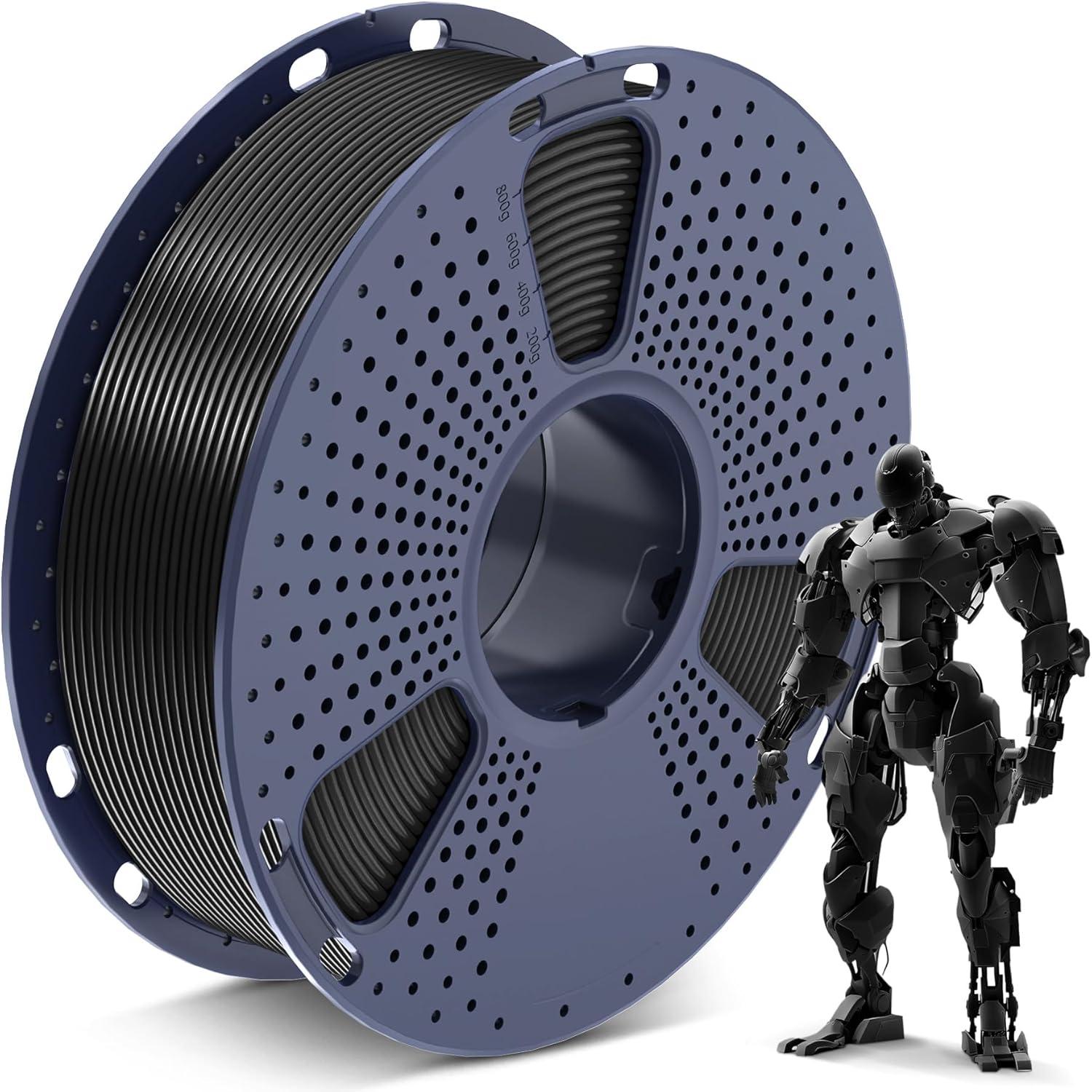 imageSUNLU PLA 3D Printer Filament PLA Filament 175mm Neatly Wound 3D Printing Filament 175mm Dimensional Accuracy  002 mm Fit Most FDM 3D Printers 1kg Spool 22lbs Olive Green1000g Pla Black