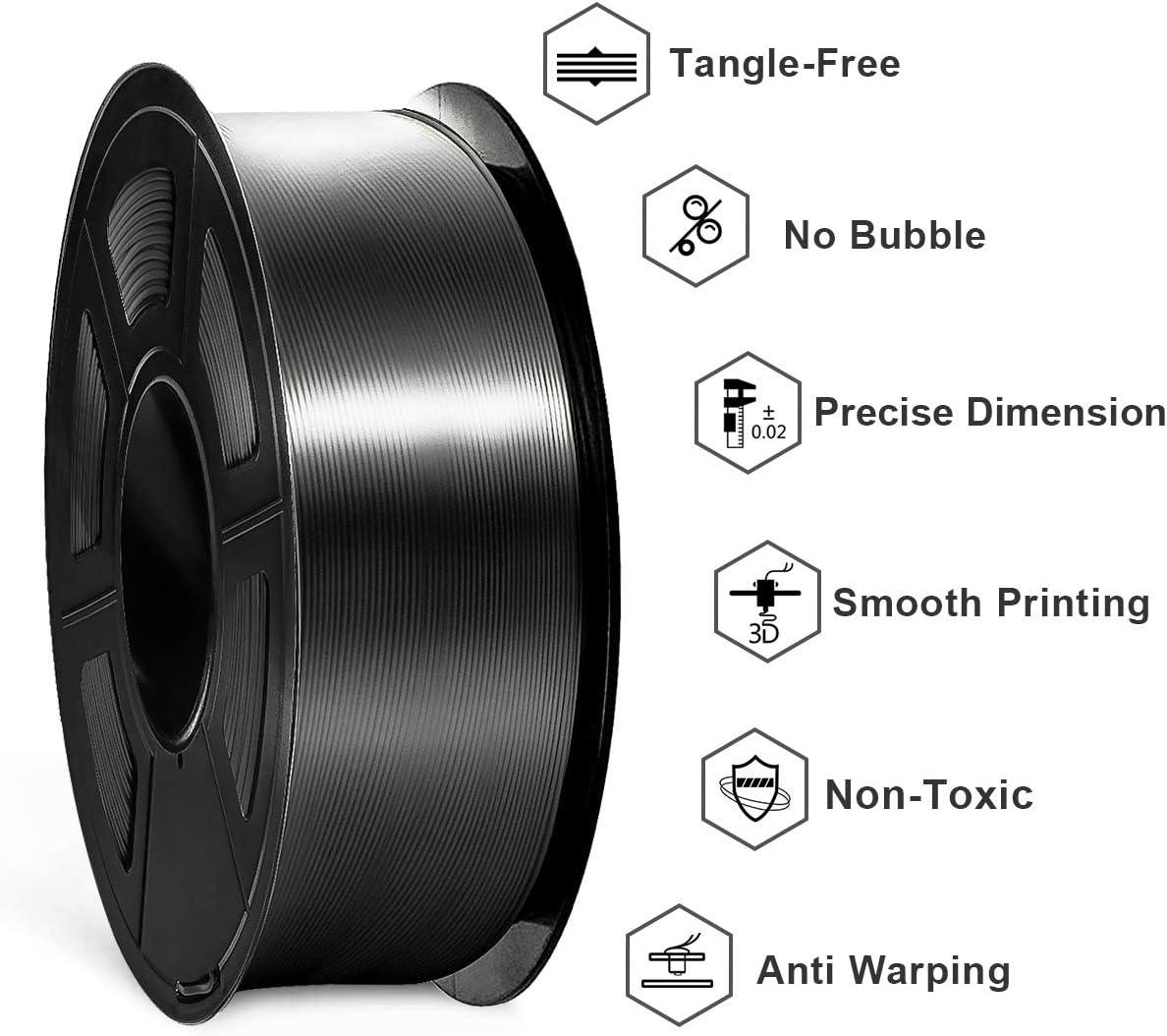 imageSUNLU PLA Filament 16 Color Bundle Multicolor PLA 3D Printer Filament 175mm Individually Vacuum Packed 025kg per Spool 4kg in Total 16 Pack 12 Regular Solid Color and 4 Transparent Color1kg Silk Black