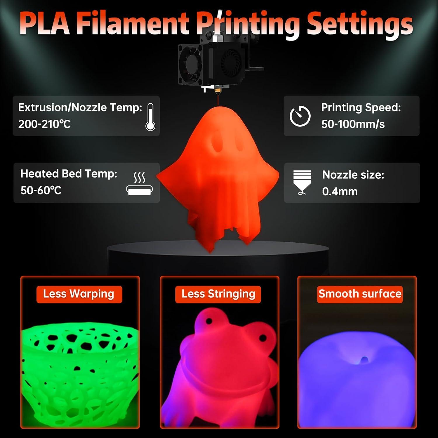 imageSUNLU PLA Filament 16 Color Bundle Multicolor PLA 3D Printer Filament 175mm Individually Vacuum Packed 025kg per Spool 4kg in Total 16 Pack 12 Regular Solid Color and 4 Transparent ColorGlow in the Dark  Red to Glow Red