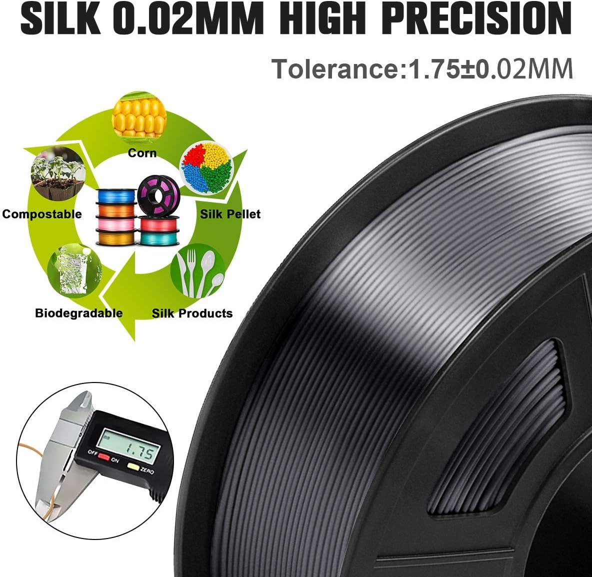 imageSUNLU PLA Filament 16 Color Bundle Multicolor PLA 3D Printer Filament 175mm Individually Vacuum Packed 025kg per Spool 4kg in Total 16 Pack 12 Regular Solid Color and 4 Transparent Color1kg Silk Black