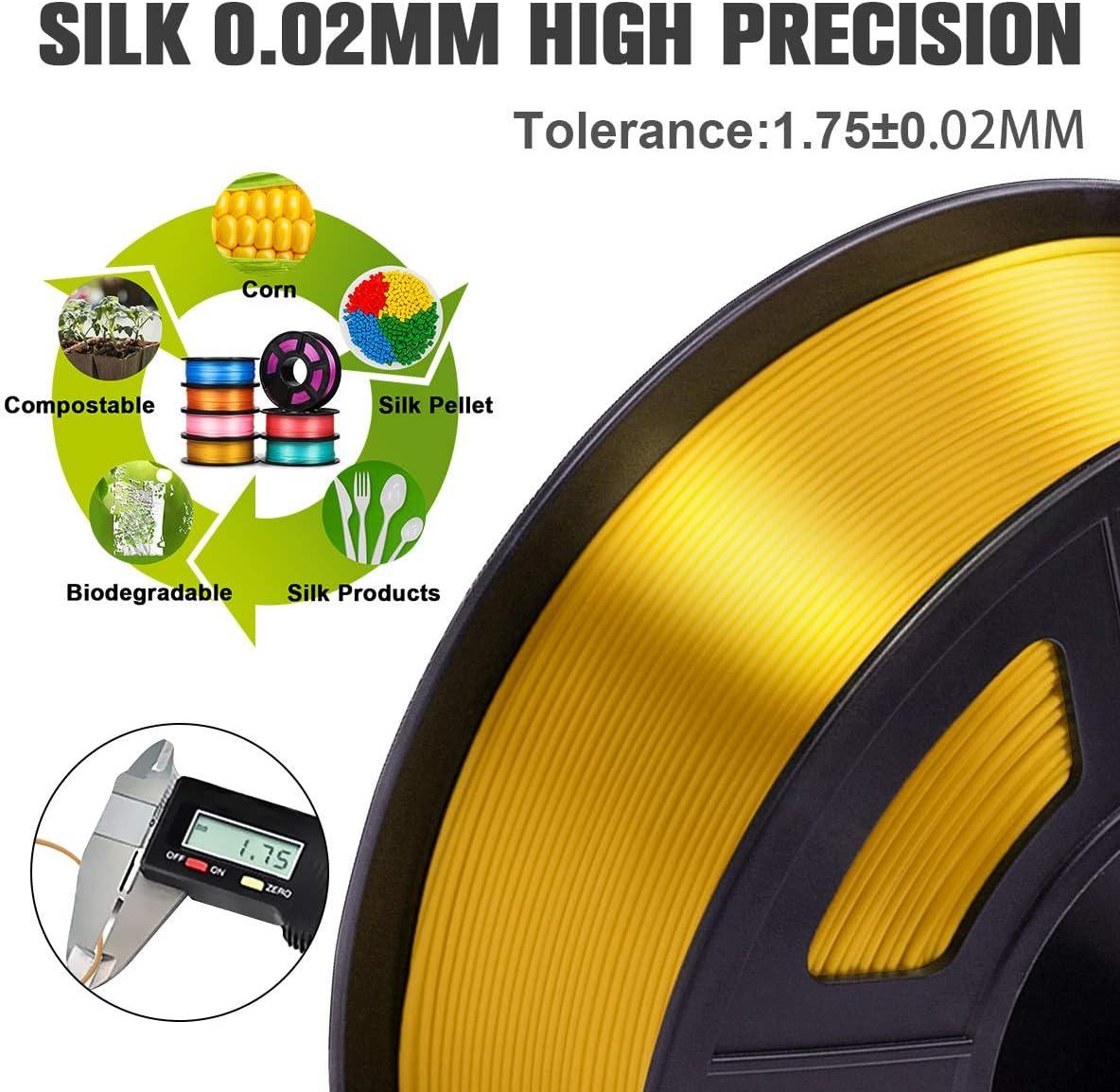 imageSUNLU PLA Filament 16 Color Bundle Multicolor PLA 3D Printer Filament 175mm Individually Vacuum Packed 025kg per Spool 4kg in Total 16 Pack 12 Regular Solid Color and 4 Transparent Color1kg Silk Light Gold