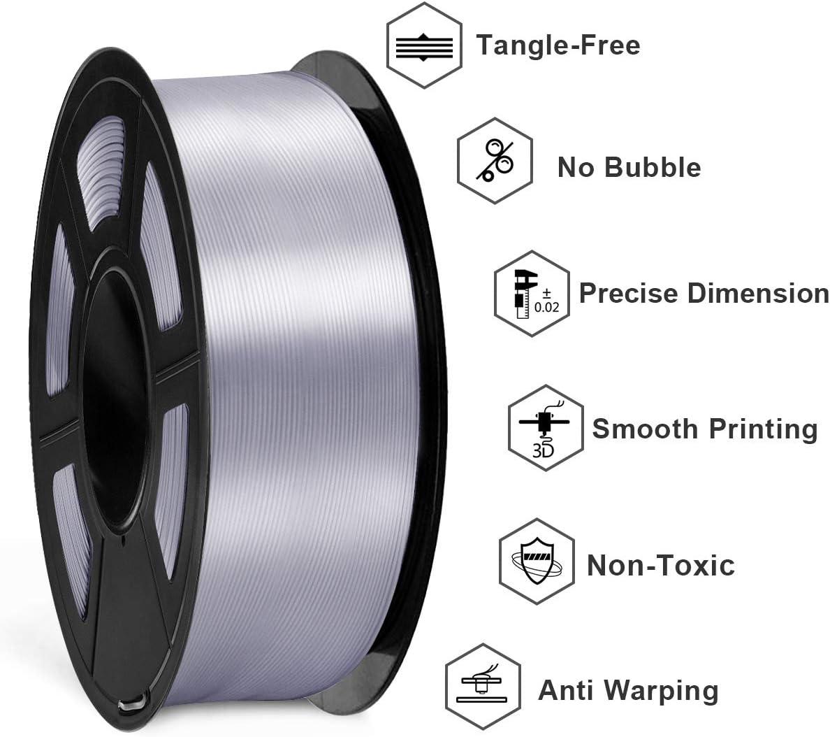 imageSUNLU PLA Filament 16 Color Bundle Multicolor PLA 3D Printer Filament 175mm Individually Vacuum Packed 025kg per Spool 4kg in Total 16 Pack 12 Regular Solid Color and 4 Transparent Color1000g Silk Silver