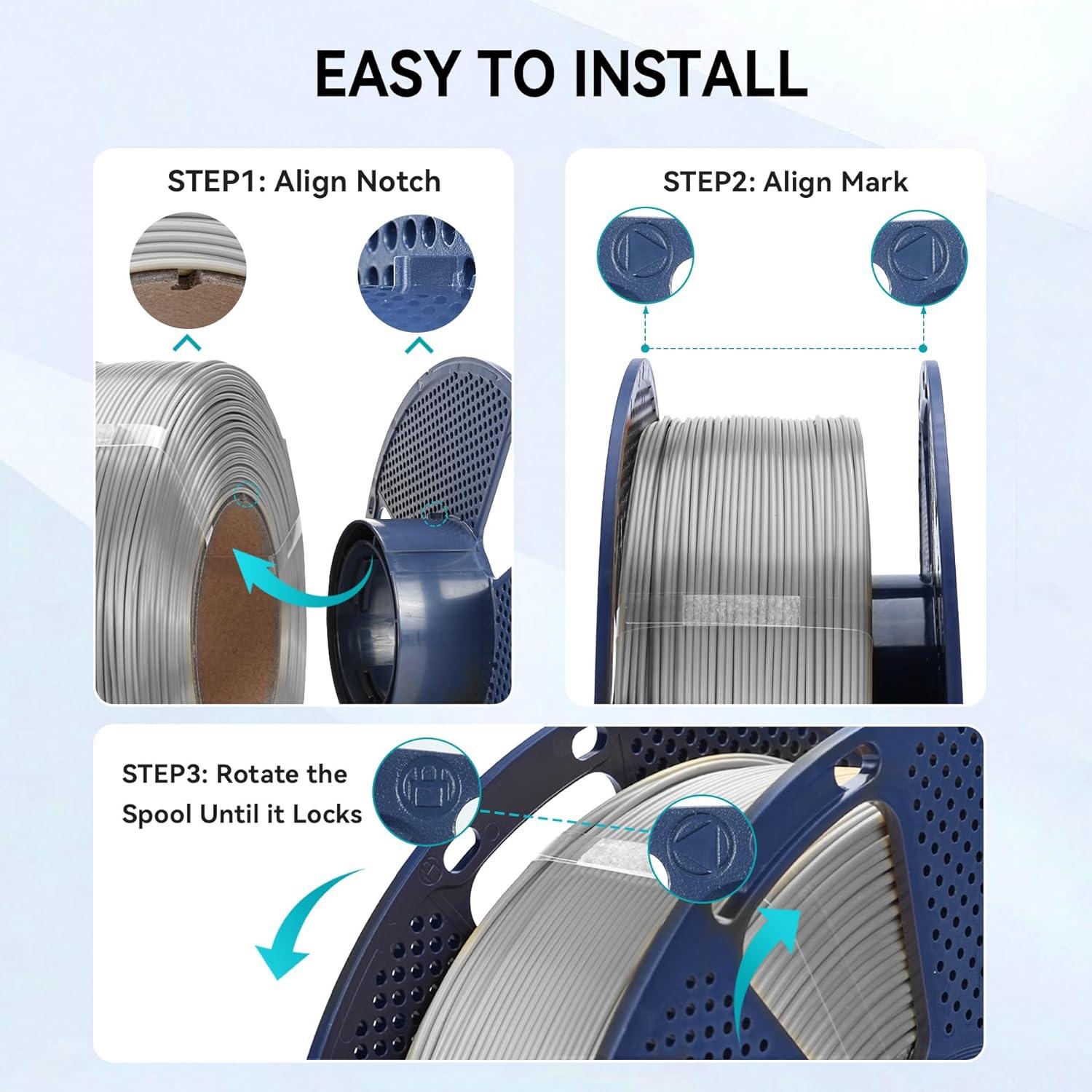 imageSUNLU PLA Plus Filament Refill 175mm 4KG 3D Printer Filament PLA Refill NoSpool Black PLA Filament for Reusable Spools Compatible with Bambu Labs Filament 4Rolls 1KGRoll500g4 Pla20 White