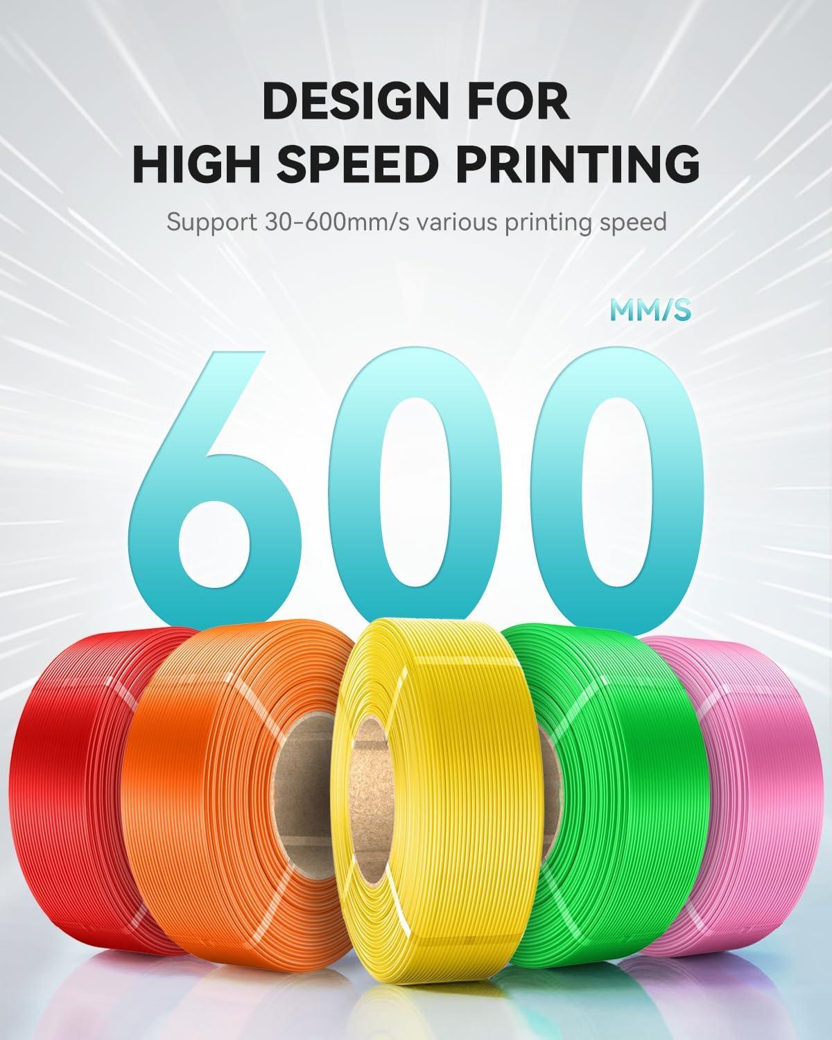 imageSUNLU PLA Plus Filament Refill 175mm 4KG 3D Printer Filament PLA Refill NoSpool Black PLA Filament for Reusable Spools Compatible with Bambu Labs Filament 4Rolls 1KGRollMatte Petg BlackWhiteRedBlue