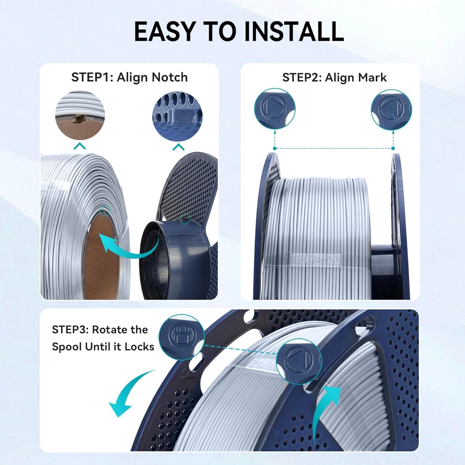 imageSUNLU PLA Plus Filament Refill 175mm 4KG 3D Printer Filament PLA Refill NoSpool Black PLA Filament for Reusable Spools Compatible with Bambu Labs Filament 4Rolls 1KGRoll500g4 Silk Black