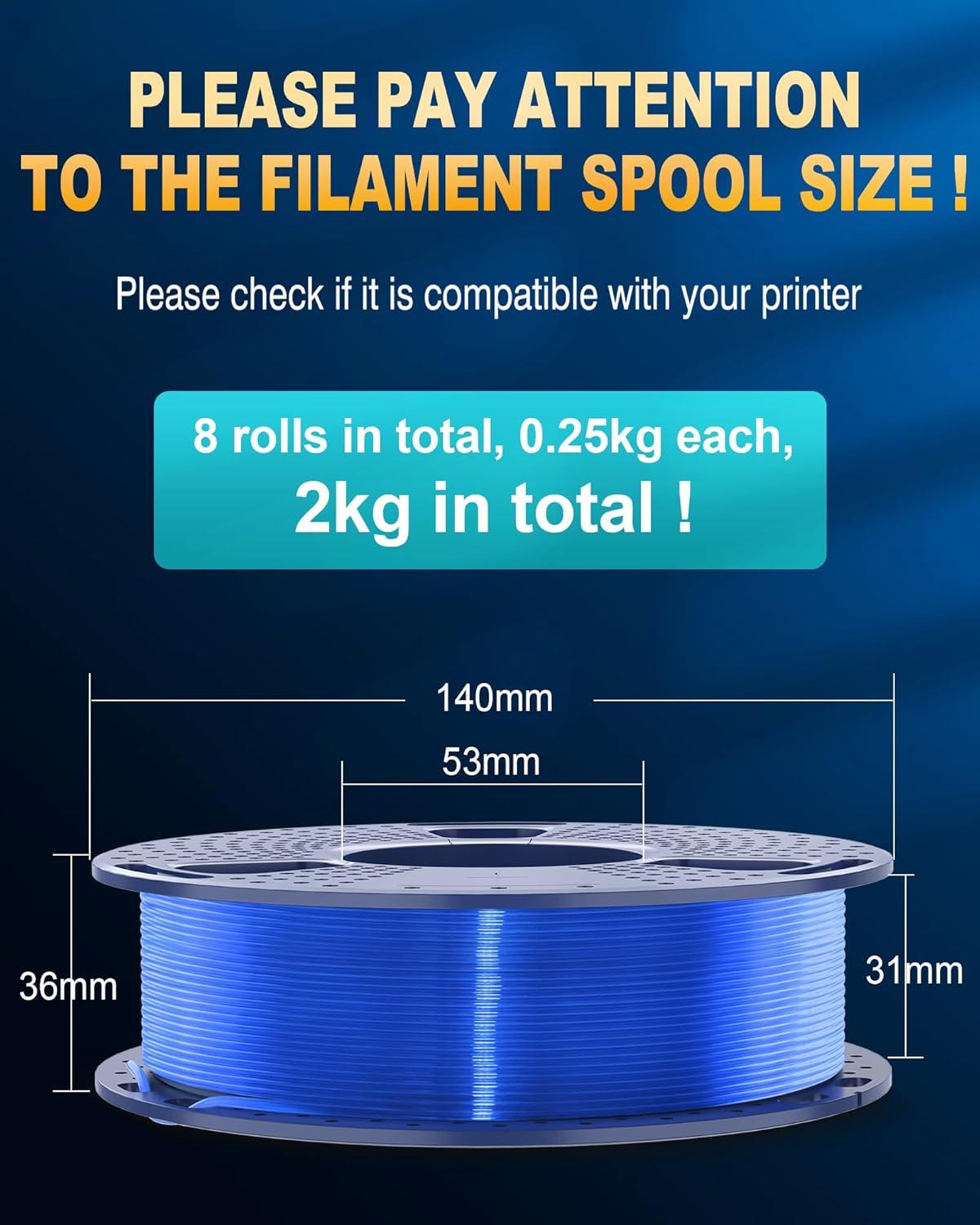 imageSUNLU PLA20 3D Printer Filament Bundle 4KG Upgrade PLA Filament 175mm Tougher and Stronger Dimensional Accuracy 002mm 1KG per Spool 4 Packs 4KG Total Black8250g Blackwhitegreyblueredyellowolive Greenorange