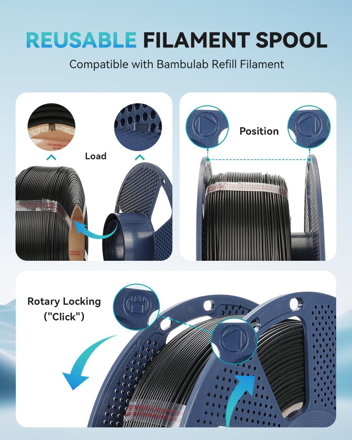 imageSUNLU PLA20 Filament 175mm Black 2KG High Speed PLA Plus20 Tougher and Stronger 3D Printer Filament Dimensional Accuracy  002mm 2 Pcs 1kg Spool22lbs Fits for Most FDM 3D Printers4kg Blackblackblackblack