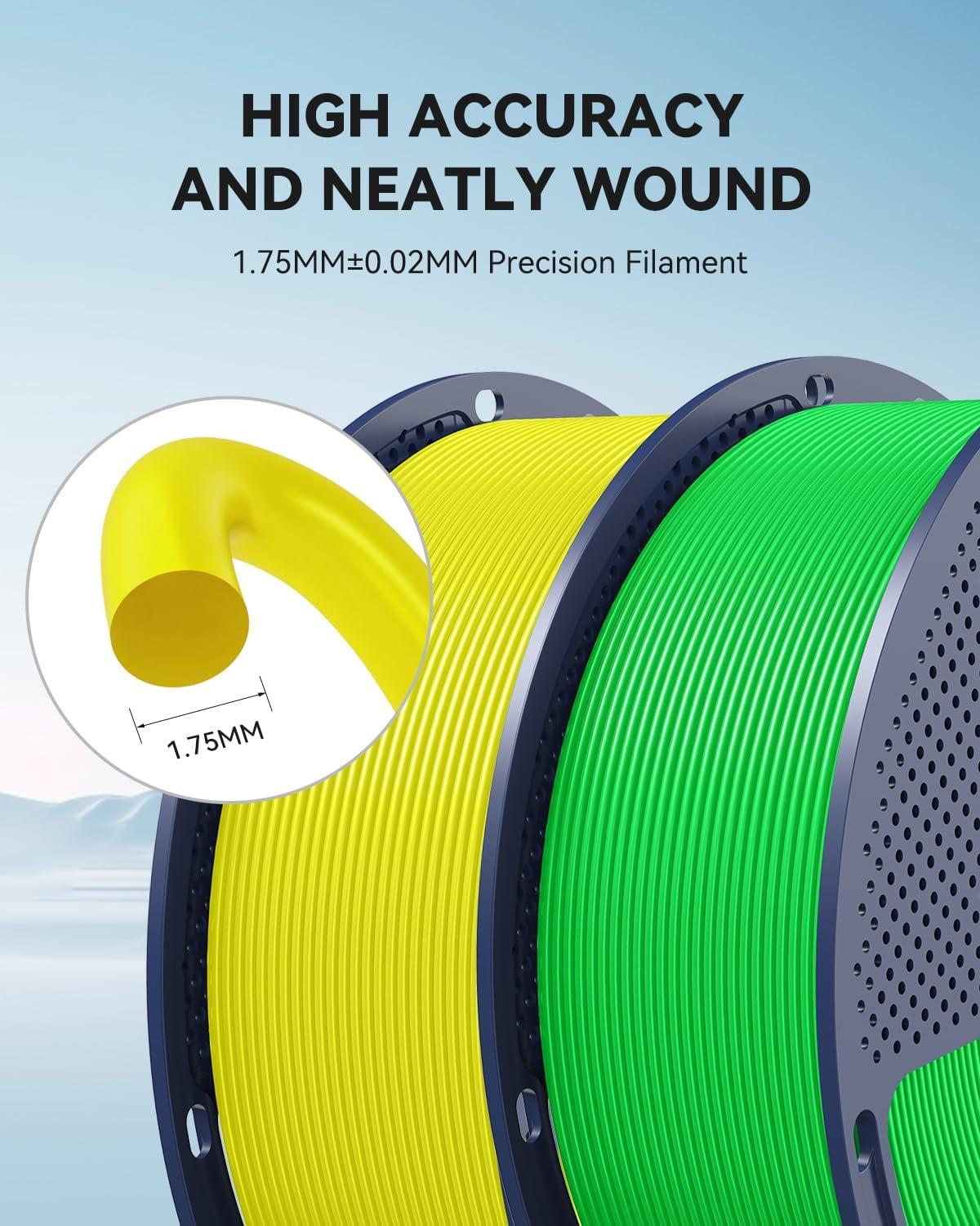 imageSUNLU PLA20 Filament 175mm Black 2KG High Speed PLA Plus20 Tougher and Stronger 3D Printer Filament Dimensional Accuracy  002mm 2 Pcs 1kg Spool22lbs Fits for Most FDM 3D Printers1kg Red