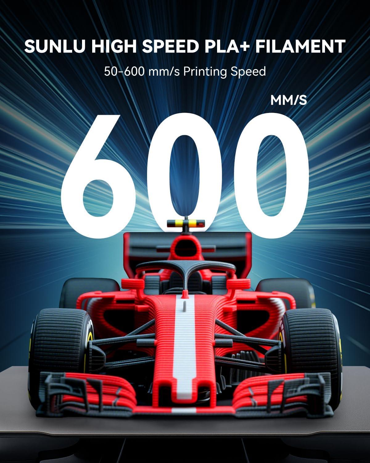 imageSUNLU PLA20 Filament 175mm Black 2KG High Speed PLA Plus20 Tougher and Stronger 3D Printer Filament Dimensional Accuracy  002mm 2 Pcs 1kg Spool22lbs Fits for Most FDM 3D Printers1kg Yellow