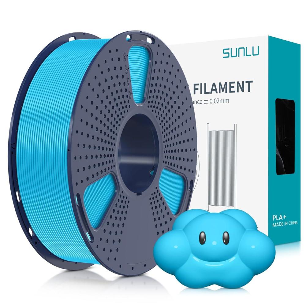 imageSUNLU 3D Printer Filament PLA Plus 175mm SUNLU Neatly Wound PLA Filament 175mm PRO PLA Filament for Most FDM 3D Printer Dimensional Accuracy  002 mm 1 kg Spool22lbsCoffee1kgsky Blue