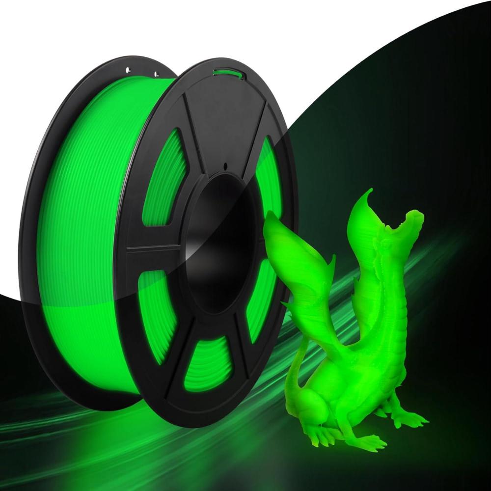 imageSUNLU PLA Filament 16 Color Bundle Multicolor PLA 3D Printer Filament 175mm Individually Vacuum Packed 025kg per Spool 4kg in Total 16 Pack 12 Regular Solid Color and 4 Transparent ColorGlow in the Dark  Green to Glow Green