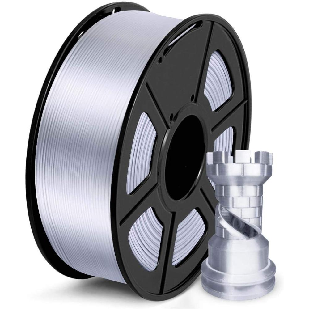 imageSUNLU PLA Filament 16 Color Bundle Multicolor PLA 3D Printer Filament 175mm Individually Vacuum Packed 025kg per Spool 4kg in Total 16 Pack 12 Regular Solid Color and 4 Transparent Color1000g Silk Silver