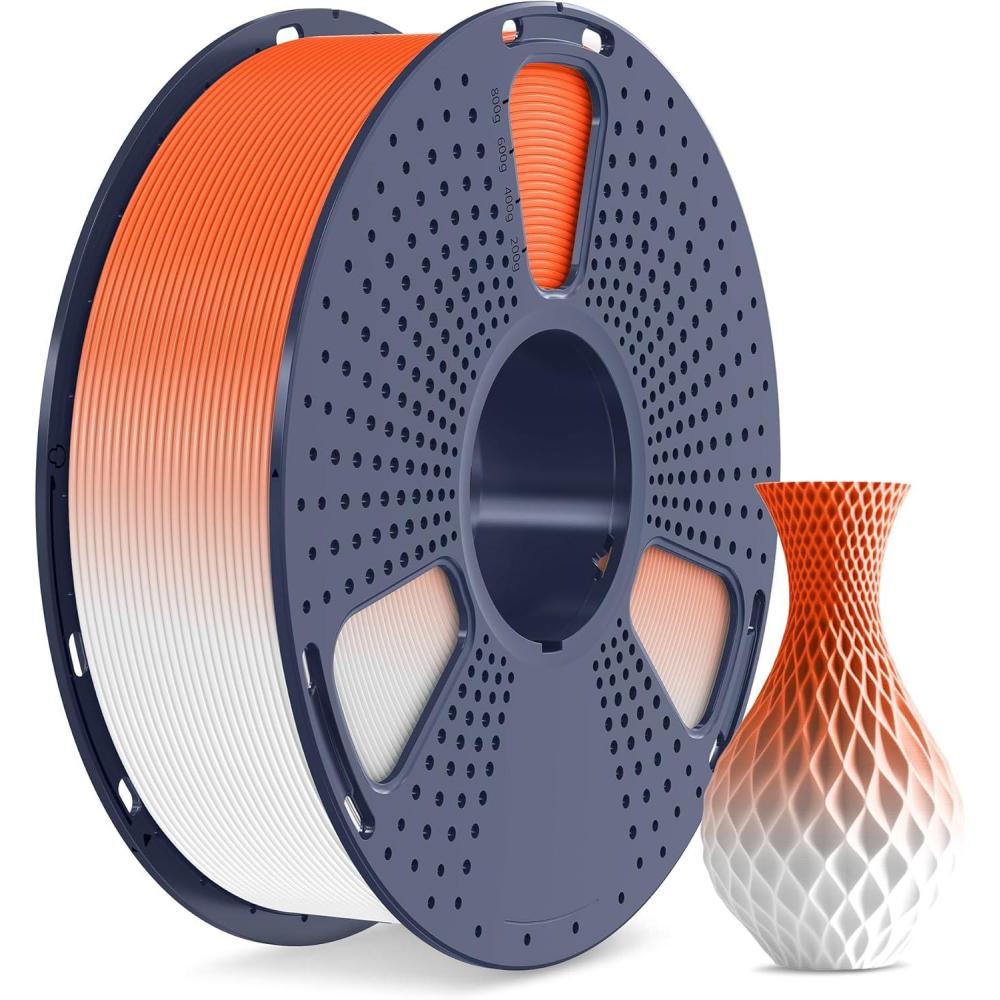 imageSUNLU PLA Filament 16 Color Bundle Multicolor PLA 3D Printer Filament 175mm Individually Vacuum Packed 025kg per Spool 4kg in Total 16 Pack 12 Regular Solid Color and 4 Transparent ColorTemperature Color Change Orange