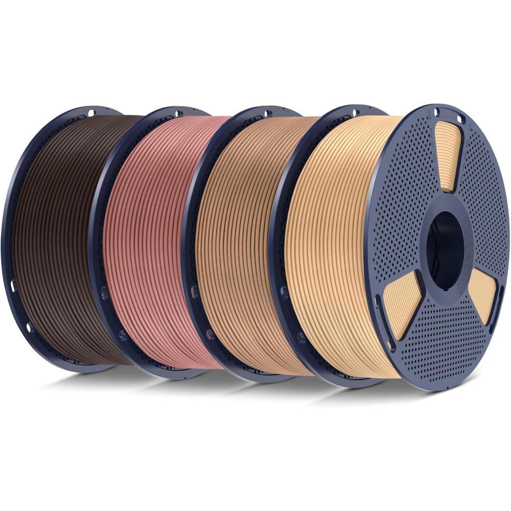 imageSUNLU PLA Filament 16 Color Bundle Multicolor PLA 3D Printer Filament 175mm Individually Vacuum Packed 025kg per Spool 4kg in Total 16 Pack 12 Regular Solid Color and 4 Transparent ColorReal Woodfiber Cherryfiber Maplefiber Walnut
