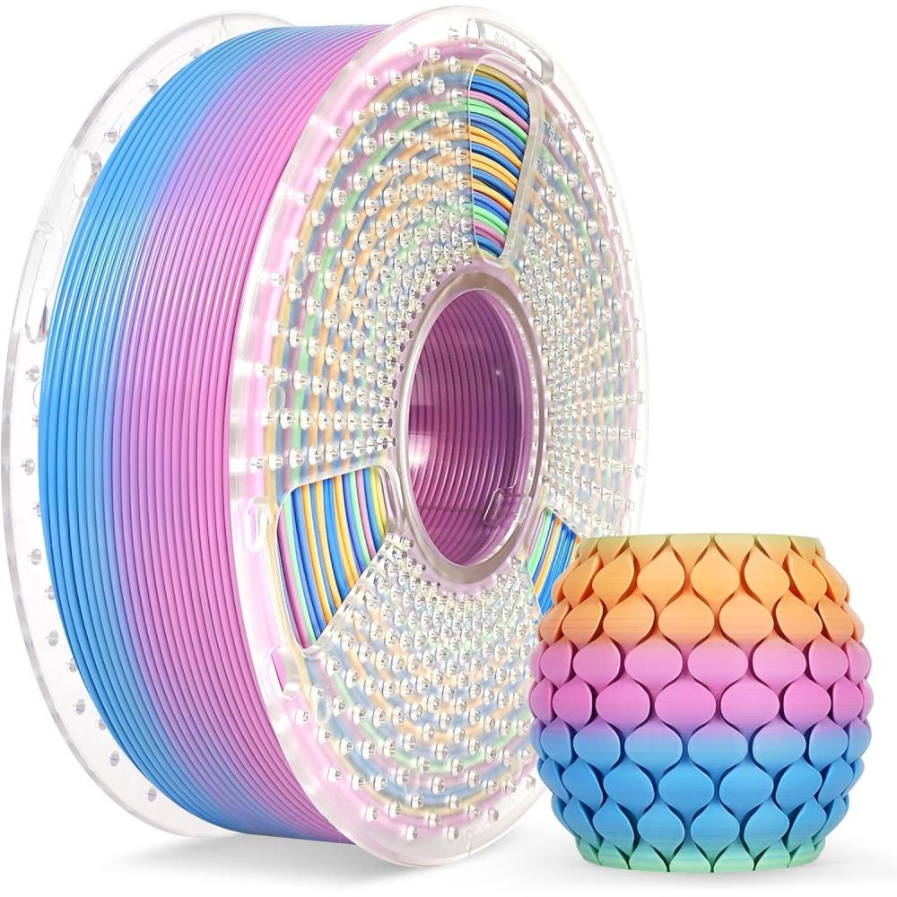 imageSUNLU PLA Filament 16 Color Bundle Multicolor PLA 3D Printer Filament 175mm Individually Vacuum Packed 025kg per Spool 4kg in Total 16 Pack 12 Regular Solid Color and 4 Transparent ColorRainbow 04