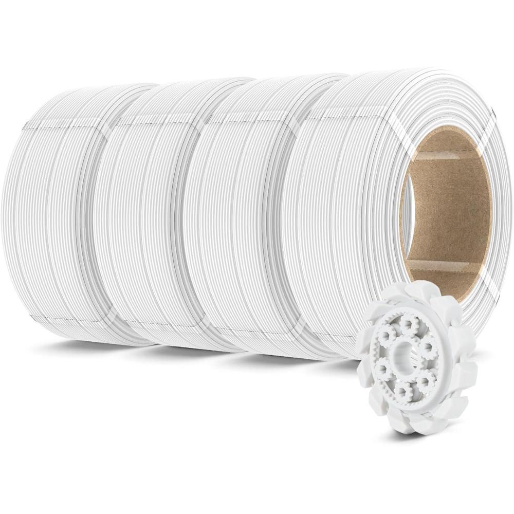 imageSUNLU PLA Plus Filament Refill 175mm 4KG 3D Printer Filament PLA Refill NoSpool Black PLA Filament for Reusable Spools Compatible with Bambu Labs Filament 4Rolls 1KGRoll500g4 Pla20 White