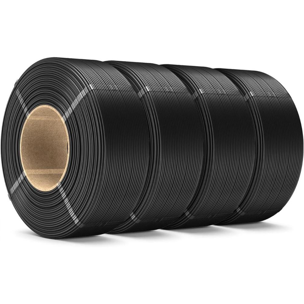 imageSUNLU PLA Plus Filament Refill 175mm 4KG 3D Printer Filament PLA Refill NoSpool Black PLA Filament for Reusable Spools Compatible with Bambu Labs Filament 4Rolls 1KGRollPla Plus Black