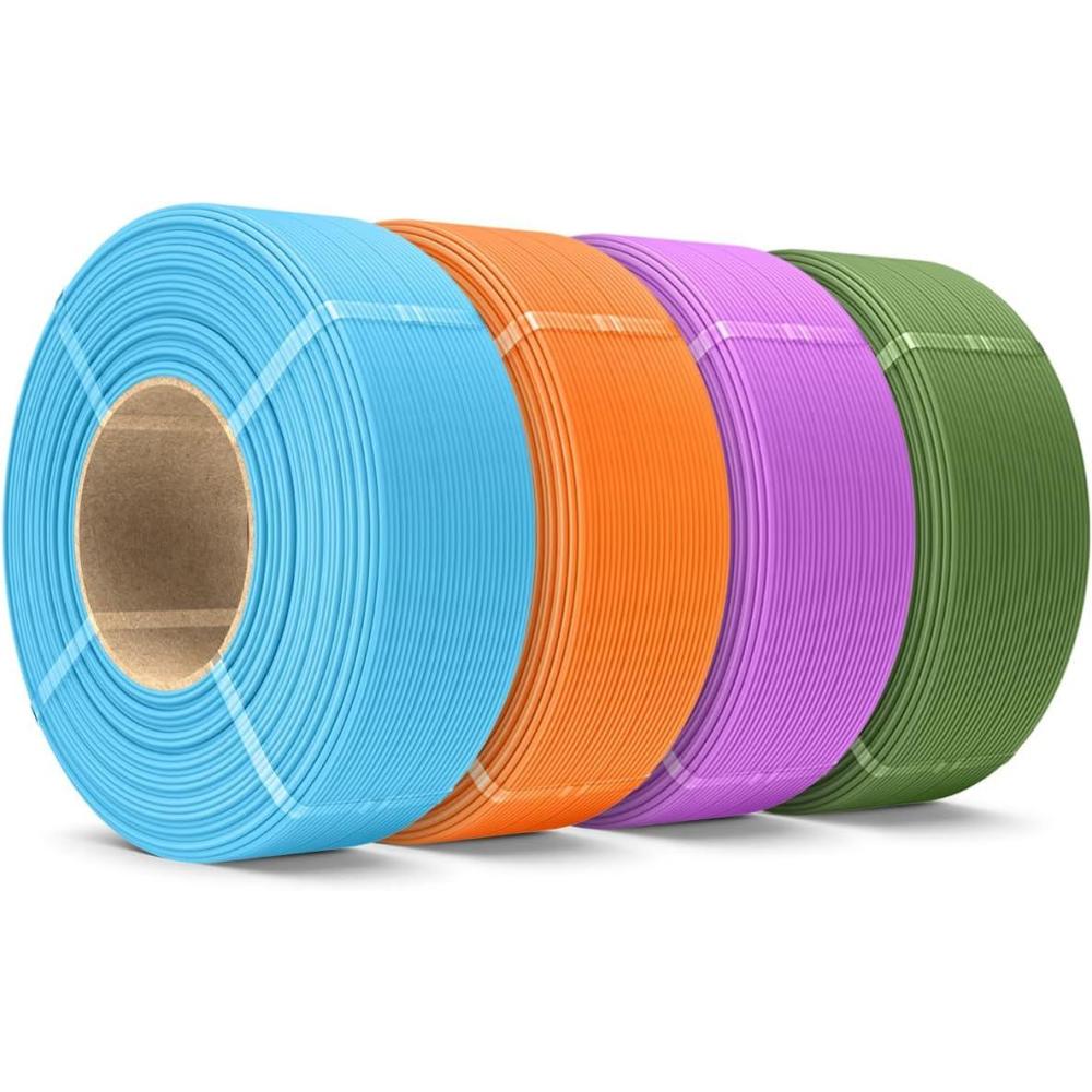 imageSUNLU PLA Plus Filament Refill 175mm 4KG 3D Printer Filament PLA Refill NoSpool Black PLA Filament for Reusable Spools Compatible with Bambu Labs Filament 4Rolls 1KGRollMatte Pla OlivePurpleOrangeLight Blue