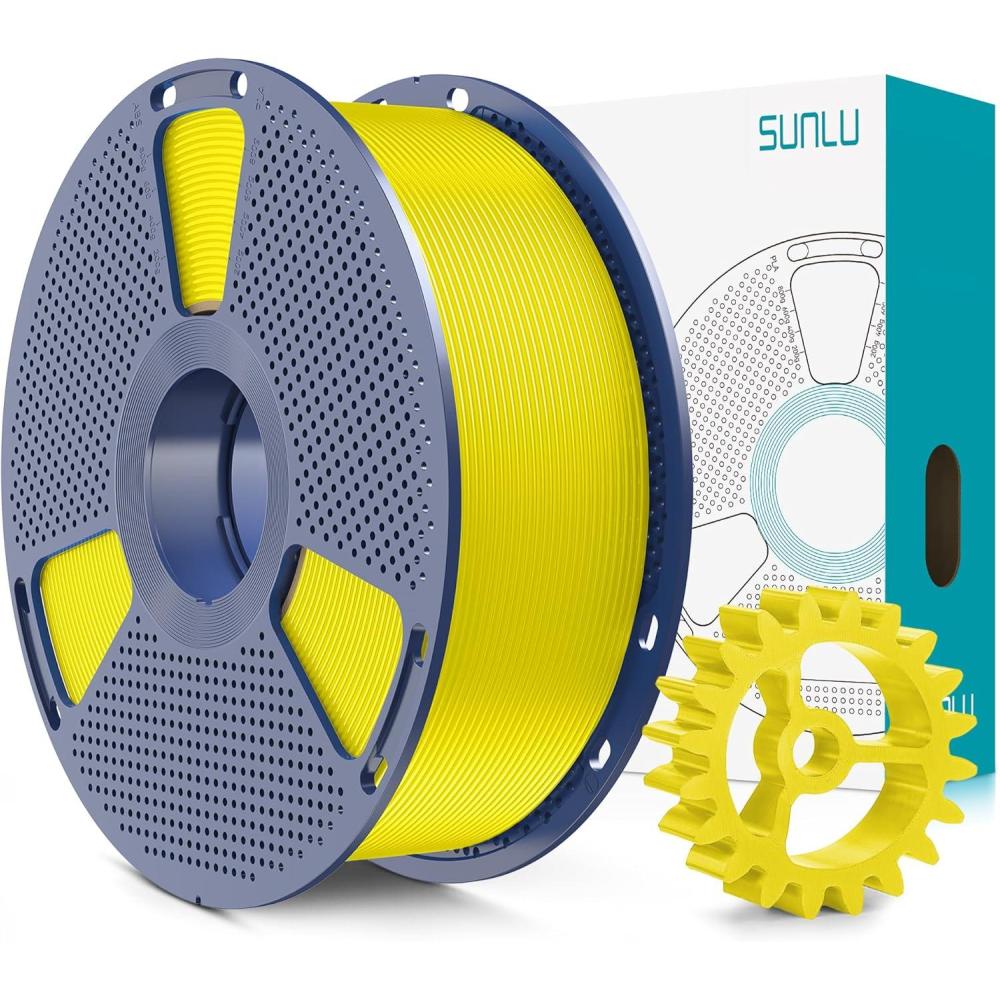 imageSUNLU PLA20 3D Printer Filament Bundle 4KG Upgrade PLA Filament 175mm Tougher and Stronger Dimensional Accuracy 002mm 1KG per Spool 4 Packs 4KG Total Black1kg Yellow