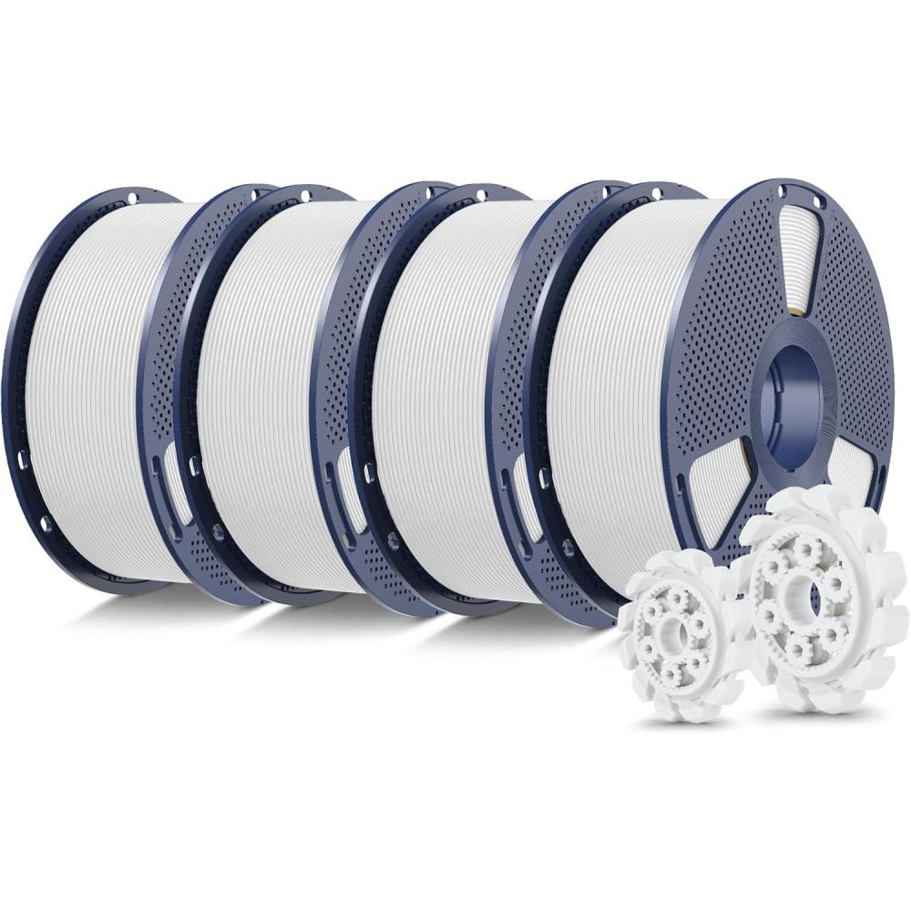 imageSUNLU PLA20 3D Printer Filament Bundle 4KG Upgrade PLA Filament 175mm Tougher and Stronger Dimensional Accuracy 002mm 1KG per Spool 4 Packs 4KG Total Black1kg4 Whitewhitewhitewhite