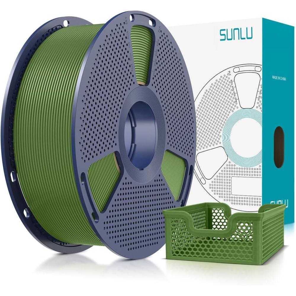 imageSUNLU PLA20 Filament 175mm Black 2KG High Speed PLA Plus20 Tougher and Stronger 3D Printer Filament Dimensional Accuracy  002mm 2 Pcs 1kg Spool22lbs Fits for Most FDM 3D Printers1kg Olive Green