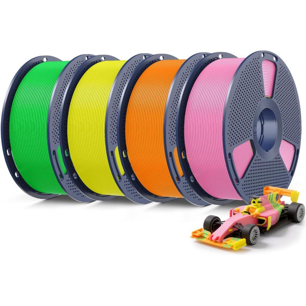 imageSUNLU PLA20 Filament 175mm Black 2KG High Speed PLA Plus20 Tougher and Stronger 3D Printer Filament Dimensional Accuracy  002mm 2 Pcs 1kg Spool22lbs Fits for Most FDM 3D Printers4kg Pinkorangeyellowgreen