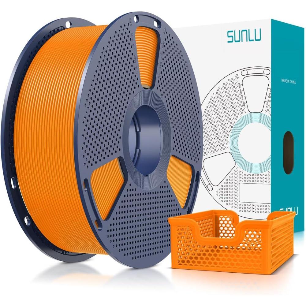 imageSUNLU PLA20 Filament 175mm Black 2KG High Speed PLA Plus20 Tougher and Stronger 3D Printer Filament Dimensional Accuracy  002mm 2 Pcs 1kg Spool22lbs Fits for Most FDM 3D Printers1kg Orange