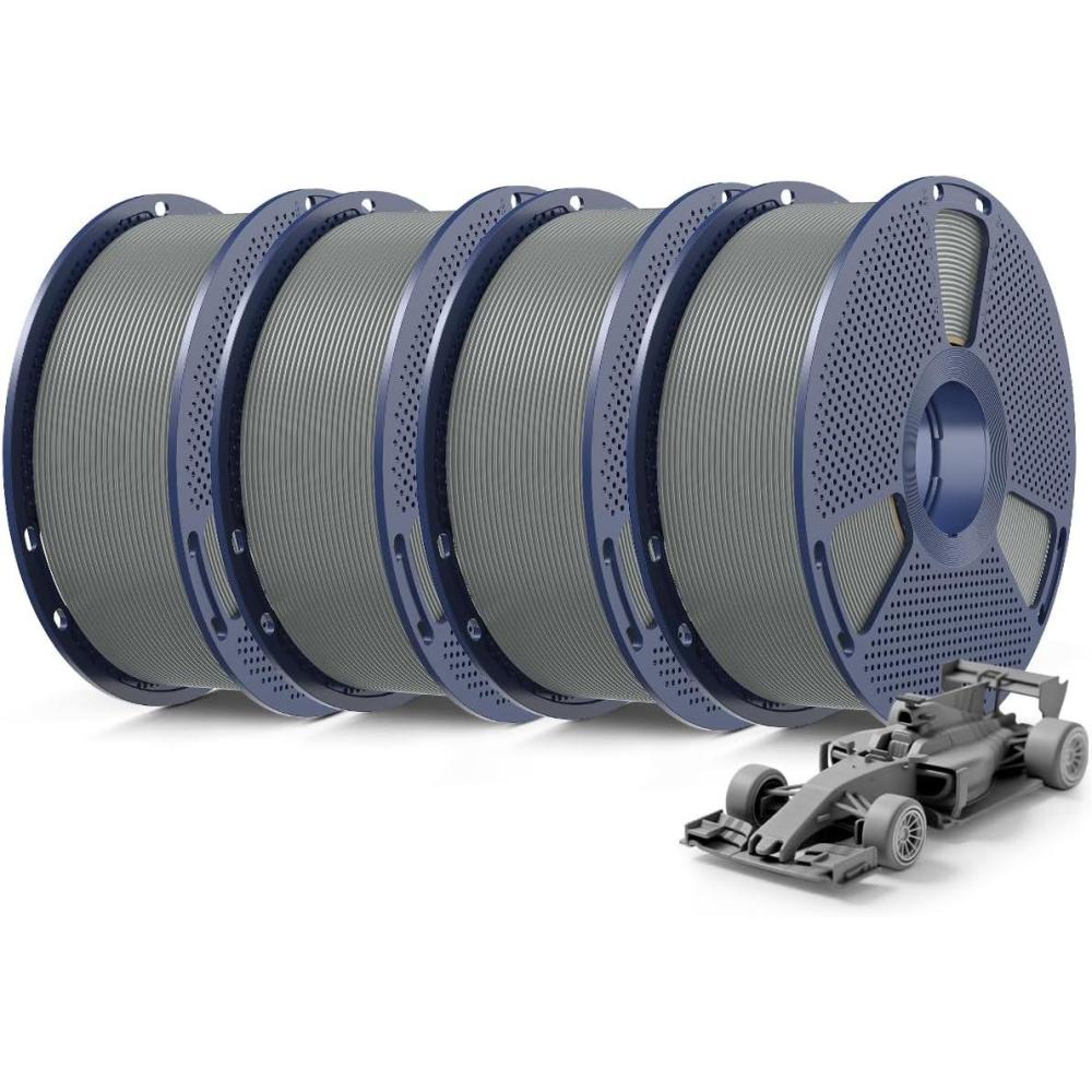 imageSUNLU PLA20 Filament 175mm Black 2KG High Speed PLA Plus20 Tougher and Stronger 3D Printer Filament Dimensional Accuracy  002mm 2 Pcs 1kg Spool22lbs Fits for Most FDM 3D Printers4kg Greygreygreygrey