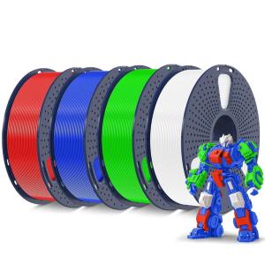 imageSUNLU 4KG 3D Printer Filament PLA Plus 175mm SUNLU Neatly Wound PLA Filament 175mm PRO PLA Filament for Most FDM 3D Printer 1 kg Spool 4 Packs BlackGreyOlive GreenVivid Yellow4kg Whiteredgreenblue