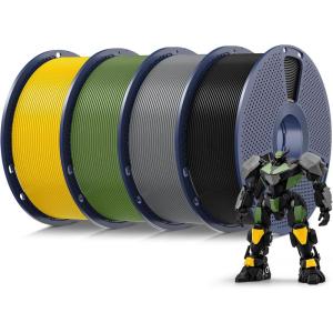 imageSUNLU PLA 3D Printer Filament PLA Filament 175mm Neatly Wound 3D Printing Filament 175mm Dimensional Accuracy  002 mm Fit Most FDM 3D Printers 1kg Spool 22lbs Olive Green4kg Pla Blackgreyolive Greenpure Yellow
