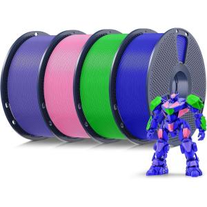 imageSUNLU PLA Filament 16 Color Bundle Multicolor PLA 3D Printer Filament 175mm Individually Vacuum Packed 025kg per Spool 4kg in Total 16 Pack 12 Regular Solid Color and 4 Transparent ColorBundle4000g Pla Pinklavender Purpleklein Bluegreen