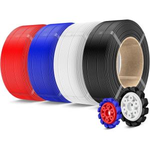 imageSUNLU PLA Plus Filament Refill 175mm 4KG 3D Printer Filament PLA Refill NoSpool Black PLA Filament for Reusable Spools Compatible with Bambu Labs Filament 4Rolls 1KGRoll500g4 Blackwhiteklein Bluered