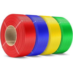 imageSUNLU PLA Plus Filament Refill 175mm 4KG 3D Printer Filament PLA Refill NoSpool Black PLA Filament for Reusable Spools Compatible with Bambu Labs Filament 4Rolls 1KGRollPla Plus Klein BlueYellowGreenRed