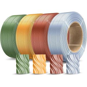 imageSUNLU PLA Plus Filament Refill 175mm 4KG 3D Printer Filament PLA Refill NoSpool Black PLA Filament for Reusable Spools Compatible with Bambu Labs Filament 4Rolls 1KGRoll500g4 Silverred Copperbrassbronze