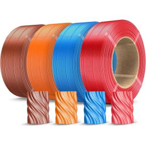 imageSUNLU PLA Plus Filament Refill 175mm 4KG 3D Printer Filament PLA Refill NoSpool Black PLA Filament for Reusable Spools Compatible with Bambu Labs Filament 4Rolls 1KGRoll500g4 Redblueorangered Copper