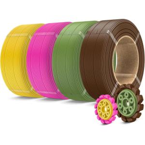 imageSUNLU PLA Plus Filament Refill 175mm 4KG 3D Printer Filament PLA Refill NoSpool Black PLA Filament for Reusable Spools Compatible with Bambu Labs Filament 4Rolls 1KGRoll500g4 Coffeeolive Greenmagentavivid Yellow