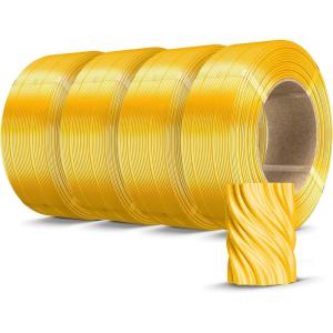 imageSUNLU PLA Plus Filament Refill 175mm 4KG 3D Printer Filament PLA Refill NoSpool Black PLA Filament for Reusable Spools Compatible with Bambu Labs Filament 4Rolls 1KGRoll500g4 Silk Light Gold