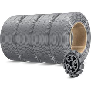 imageSUNLU PLA Plus Filament Refill 175mm 4KG 3D Printer Filament PLA Refill NoSpool Black PLA Filament for Reusable Spools Compatible with Bambu Labs Filament 4Rolls 1KGRoll500g4 Pla20 Grey