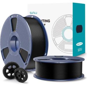 imageSUNLU PLA20 3D Printer Filament Bundle 4KG Upgrade PLA Filament 175mm Tougher and Stronger Dimensional Accuracy 002mm 1KG per Spool 4 Packs 4KG Total Black1kg2 Blackblack