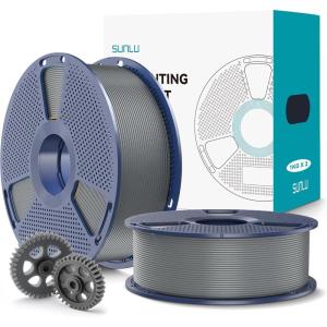 imageSUNLU PLA20 3D Printer Filament Bundle 4KG Upgrade PLA Filament 175mm Tougher and Stronger Dimensional Accuracy 002mm 1KG per Spool 4 Packs 4KG Total Black1kg2 Greygrey