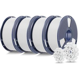 imageSUNLU PLA20 3D Printer Filament Bundle 4KG Upgrade PLA Filament 175mm Tougher and Stronger Dimensional Accuracy 002mm 1KG per Spool 4 Packs 4KG Total Black1kg4 Whitewhitewhitewhite