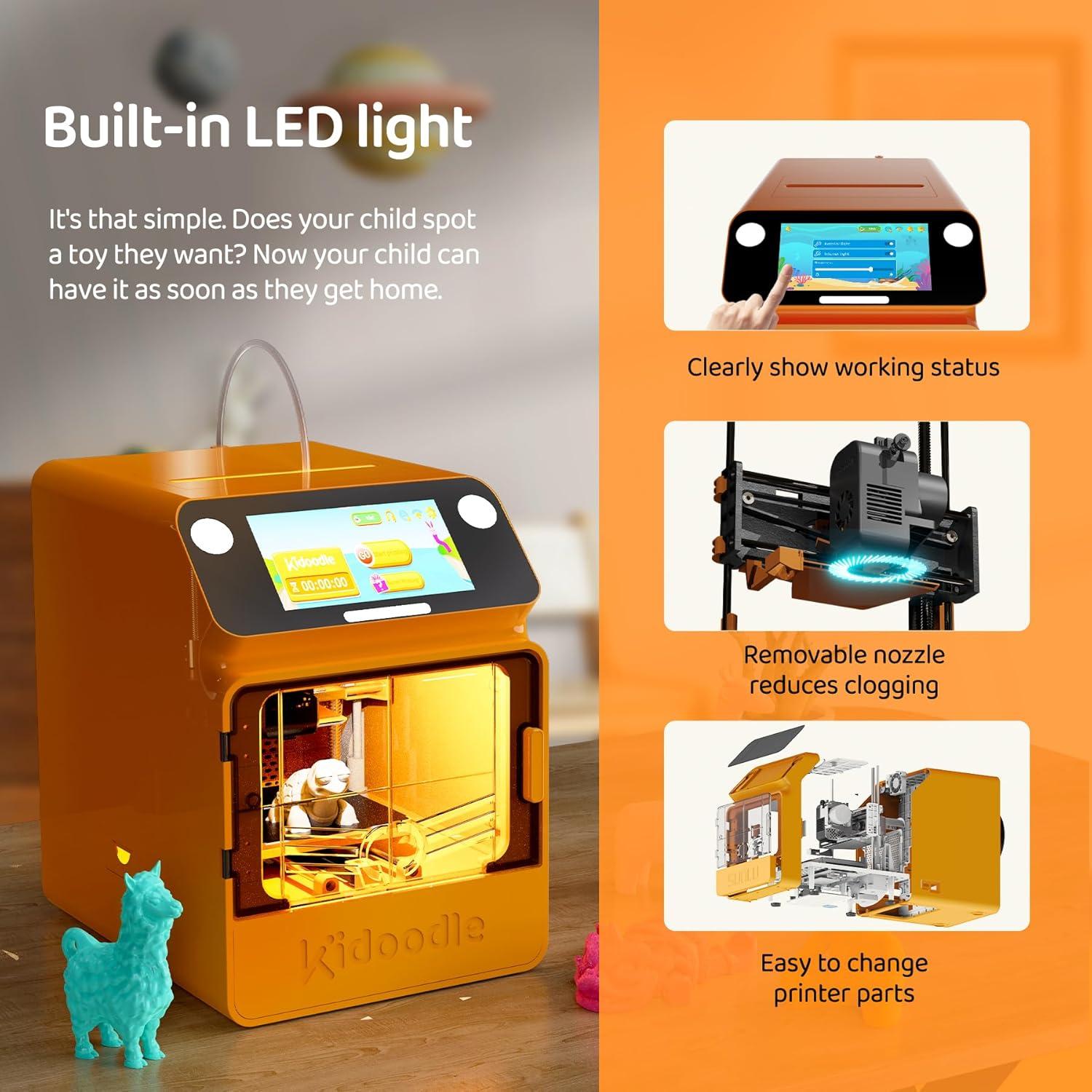 image3D Printer for Kids Safe for Children Toy 3D Printer STEM Learning Mate WiFi ampamp App Control Weekly Update Toy Library Touch Screen Mini Size Easy SettingOne Click to Print3D Printer for kids  Orange