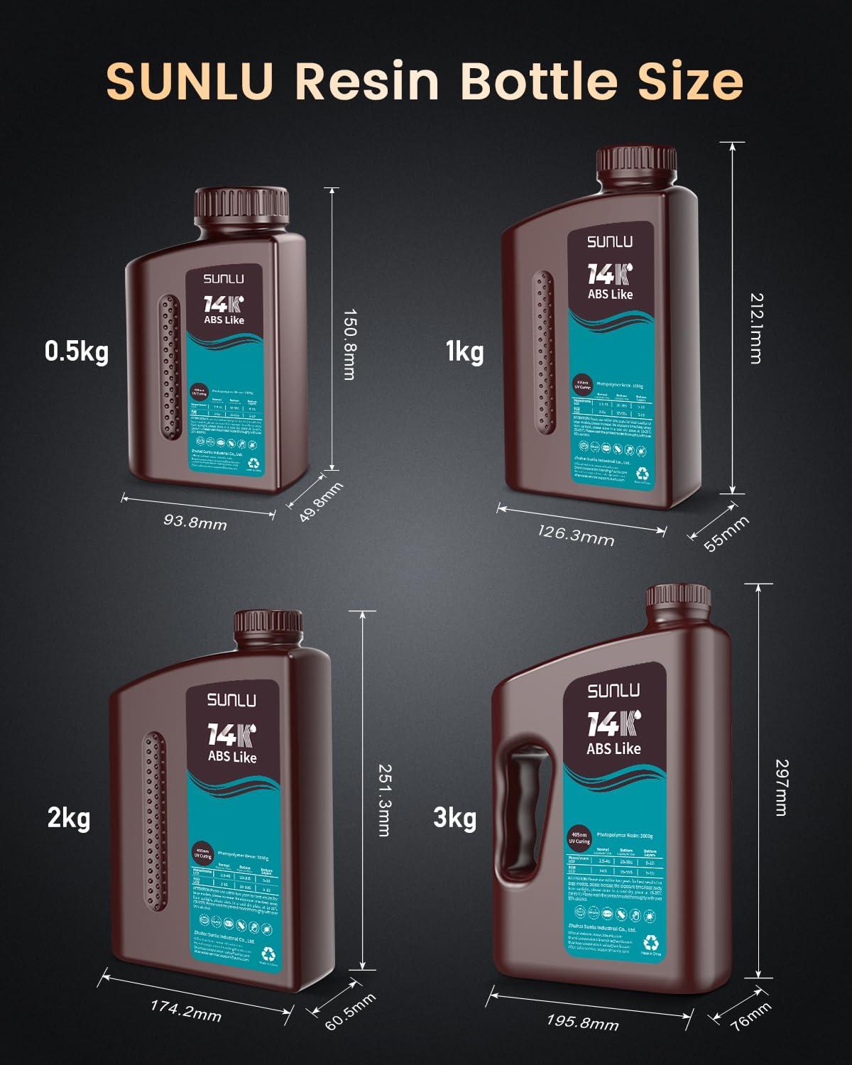 imageSUNLU 1000G ABS Like Resin for 3D Printer 405nm UV Curing Photopolymer Rapid 3D Resin for 2K 4K 6K 8K LCDDLPSLA 3D Printers NonBrittle ampamp High Precision ampamp Low Shrinkage 1KG GreyHigh Precision 14K ABSLIKE Resin 3kg Grey