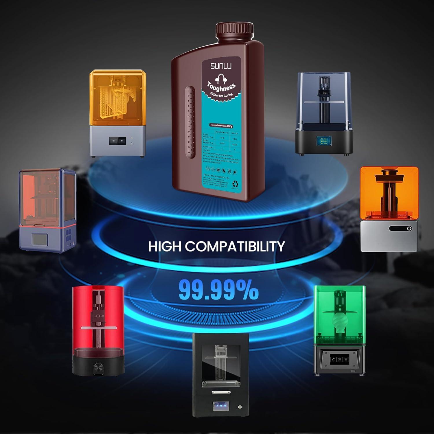 imageSUNLU 3000G ABS Like Resin for 3D Printer 405nm UV Curing Photopolymer Rapid 3D Resin for 2K 4K 6K 8K LCDDLPSLA 3D Printers NonBrittle ampamp High Precision ampamp Low Shrinkage 3KG Dark GreyResin High Toughness 1KG White