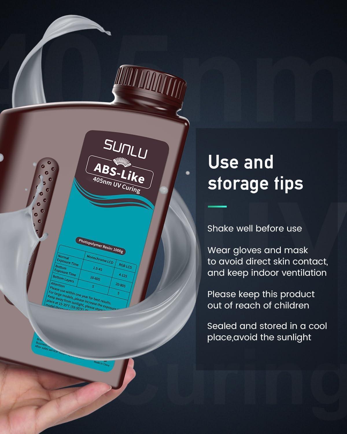 imageSUNLU 3000G ABS Like Resin for 3D Printer 405nm UV Curing Photopolymer Rapid 3D Resin for 2K 4K 6K 8K LCDDLPSLA 3D Printers NonBrittle ampamp High Precision ampamp Low Shrinkage 3KG Dark Grey4kgdark Grey