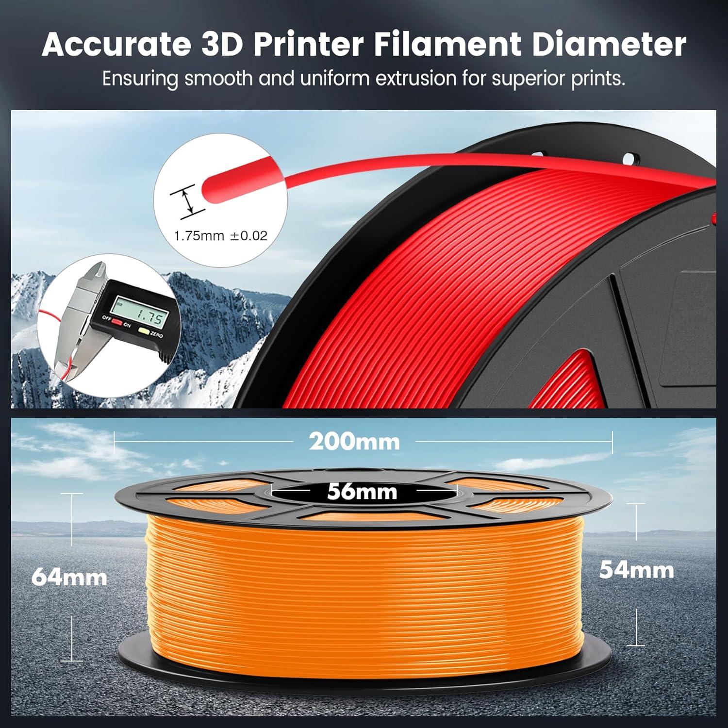 imageSUNLU 3D Printer Filament 10kg Bundle Neatly Wound PLA Filament 175mm 002mm 1kg per Spool 10 Packs BlackWhiteGreyRedOlive GreenYellowBlue GreyWoodSilverTransparentPla 10 Colors  Blackwhitegreytransparentbluegreenredorangepure Yellowpurple