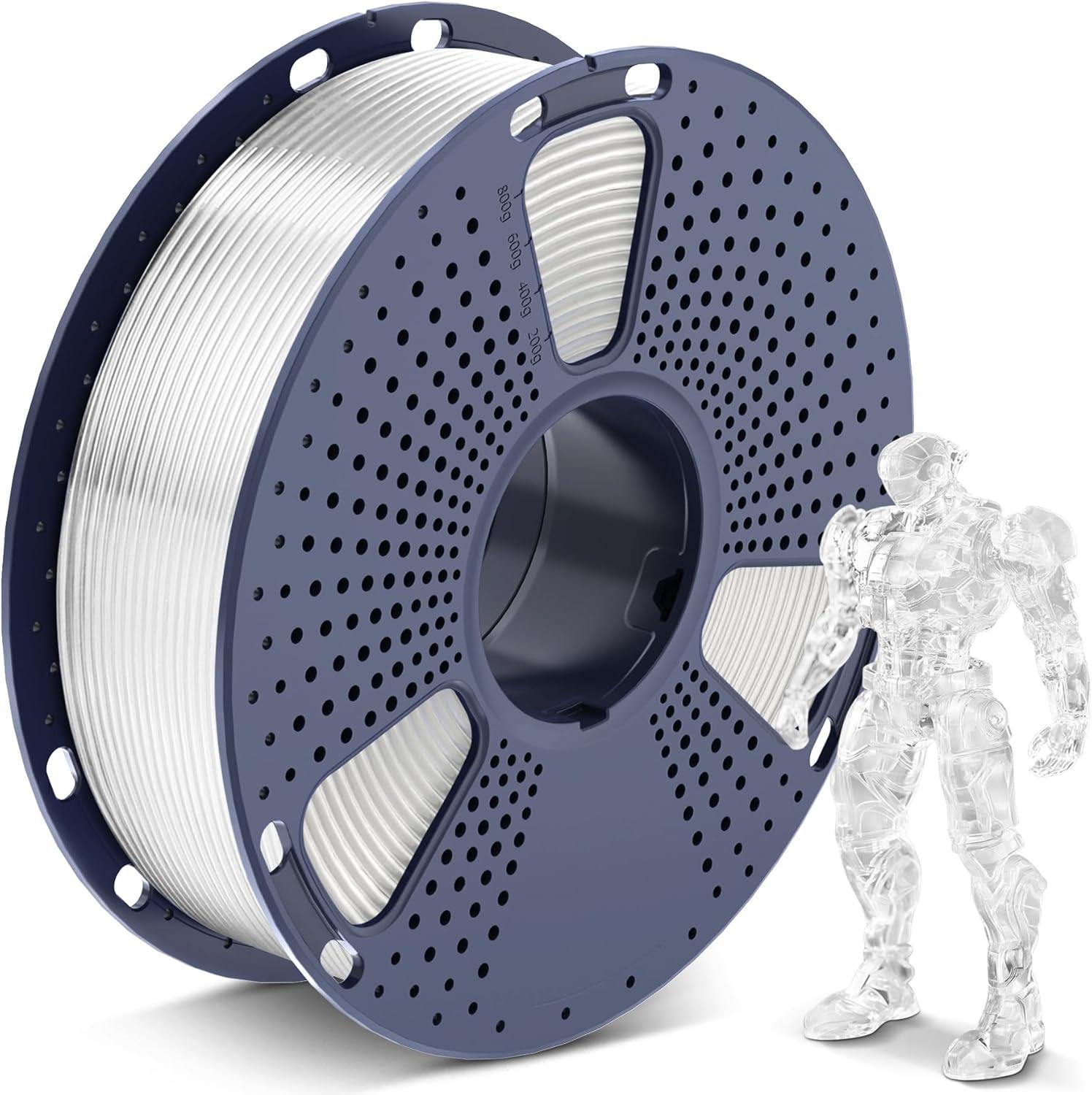 imageSUNLU 3D Printer Filament 10kg Bundle Neatly Wound PLA Filament 175mm 002mm 1kg per Spool 10 Packs BlackWhiteGreyRedOlive GreenYellowBlue GreyWoodSilverTransparent1000gpla Transparent