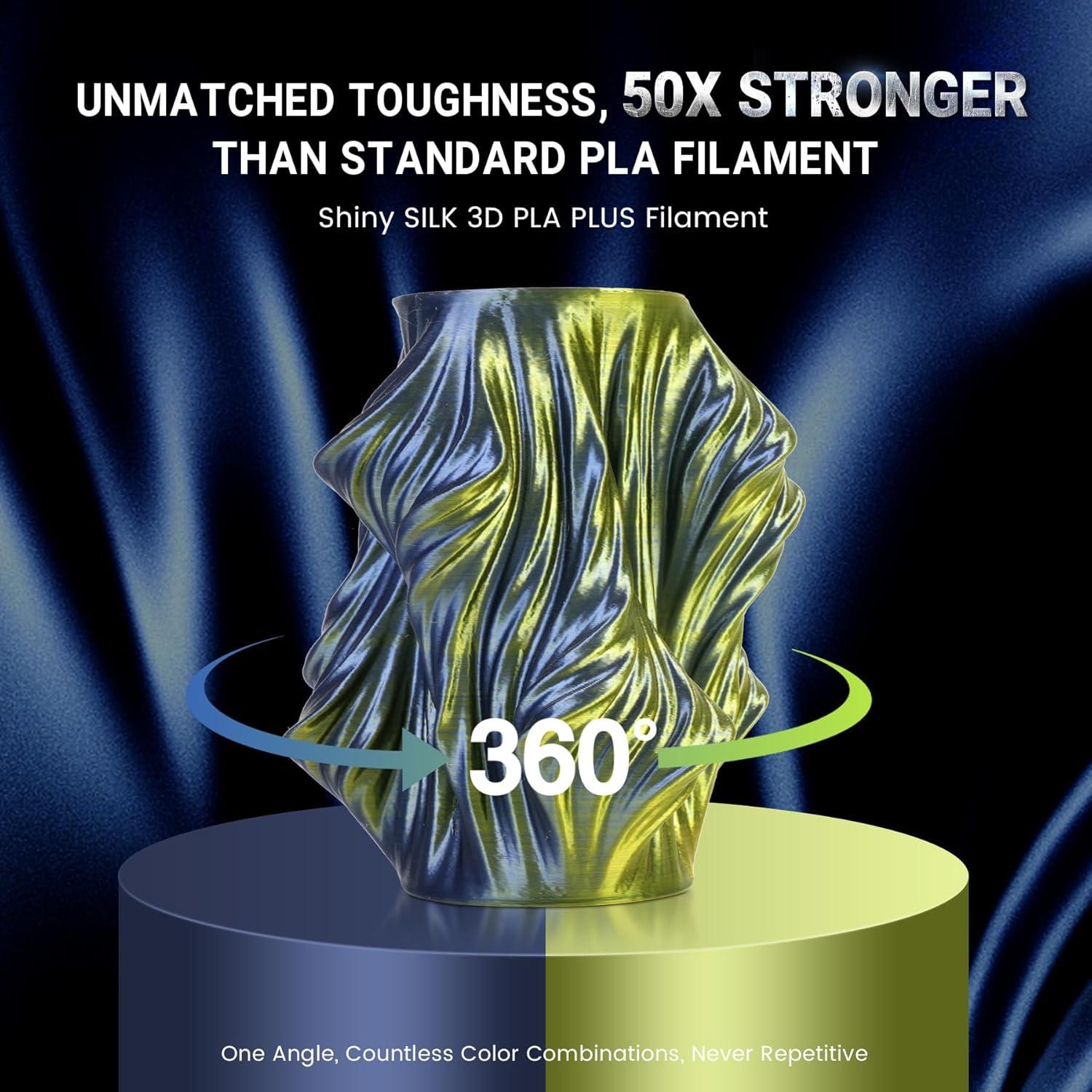 imageSUNLU 3D Printer Filament Bundle PLA Silk Rainbow Filament Multicolor Fast Color Change Each 8 Meters Individually Vacuum Packed 250g Spool 8 Rolls 2kg Total 6 Silk RainbowLight GoldSilverSilk Pla Dual Color Bundle 1kg4