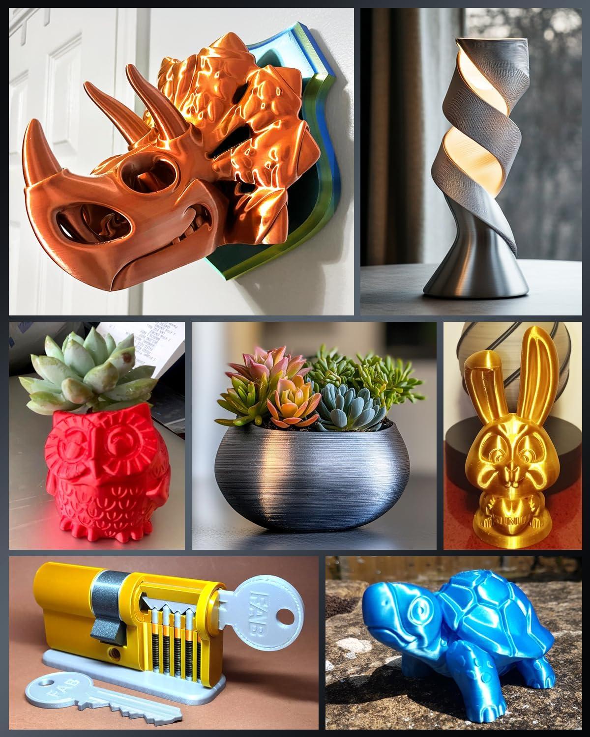 imageSUNLU 3D Printer Filament Bundle PLA Silk Rainbow Filament Multicolor Fast Color Change Each 8 Meters Individually Vacuum Packed 250g Spool 8 Rolls 2kg Total 6 Silk RainbowLight GoldSilver1kg2 Light Goldsilver